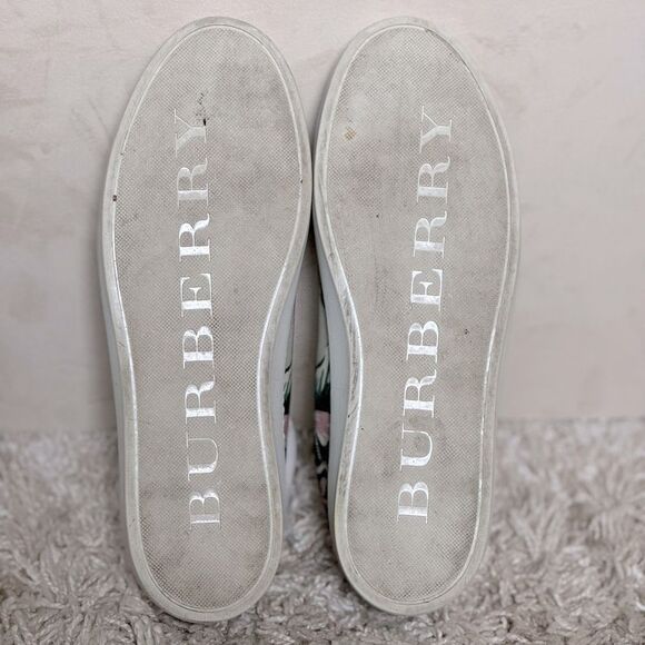 Burberry London Canvas Floral Print Sneakers Size EU 39.5 / 9.5 Luxury Shoes - Picture 7 of 7